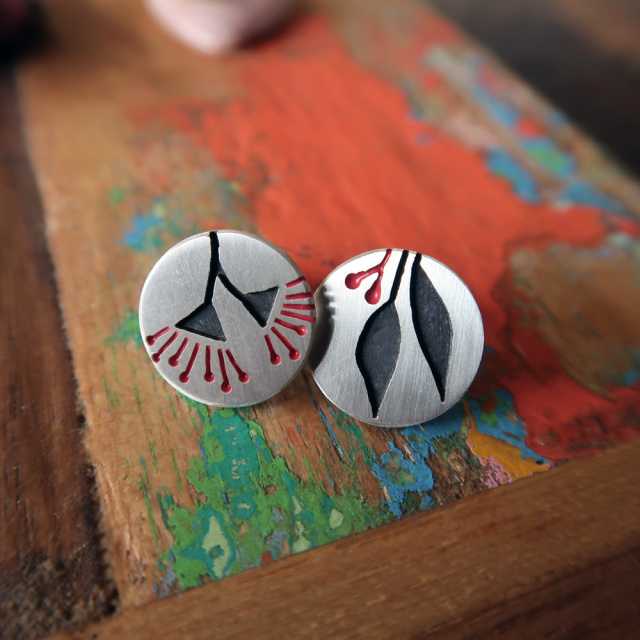 Gum Tree Studs 2 Tone