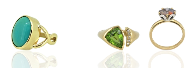 Colured Gems in Yellow Gold